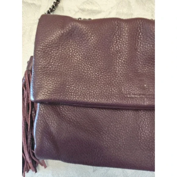 Aimee Kestenberg Purse Leather Fringe Tassel Flap Double Entry Chain Strap Boho - Picture 3 of 16